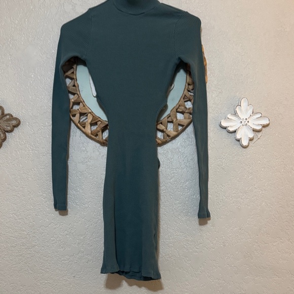 Free People Teal Long Sleeve Dress - Picture 2 of 4